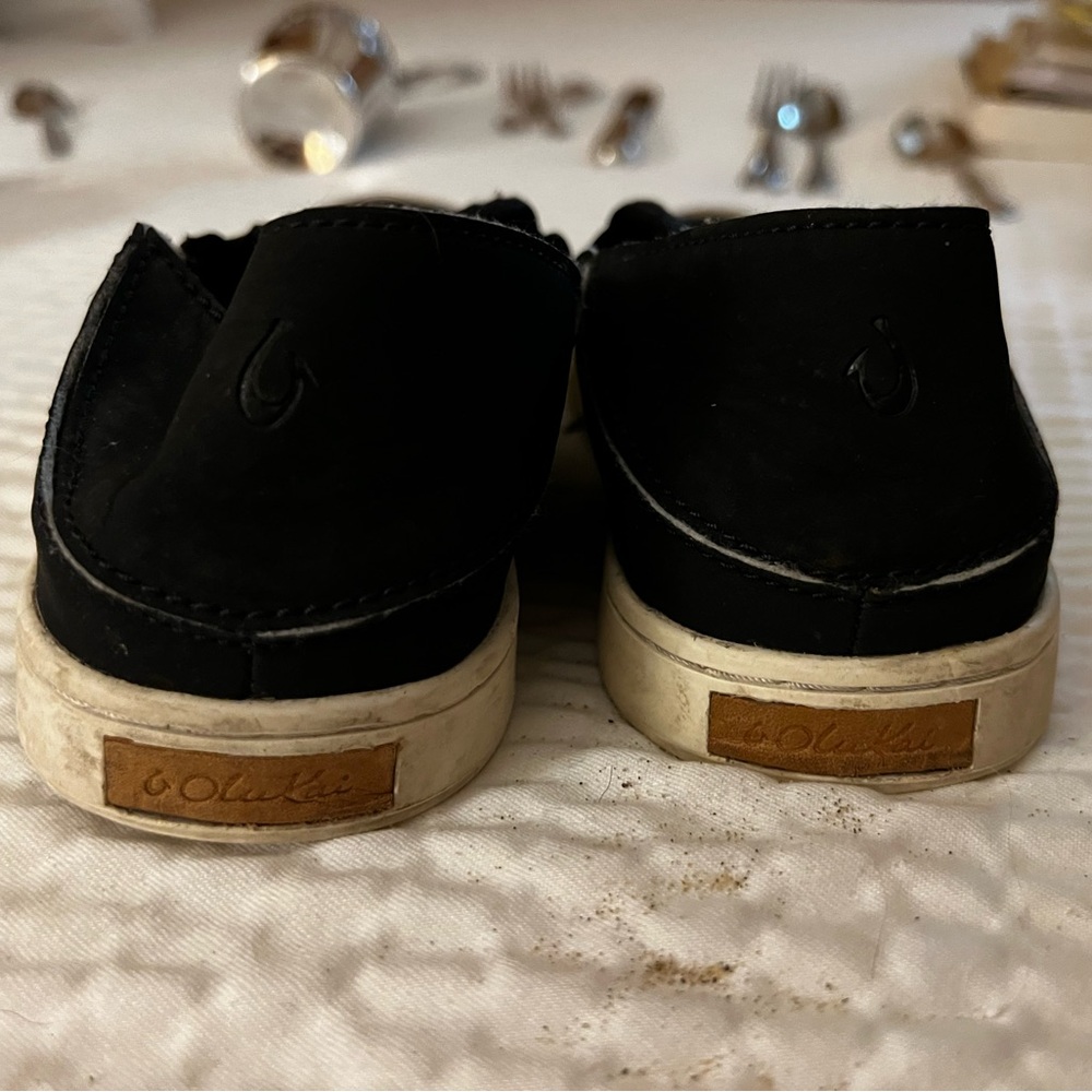 OluKai Black Casual Slip-Ons